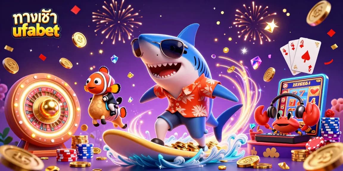 Engage with ทางเข้า ufabet offerings advantageously with vibrant casino-themed characters in action.