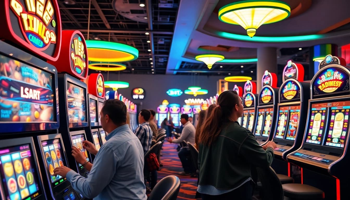 Menampilkan pengalaman bermain slot gacor yang seru dengan pemain di kasino modern.