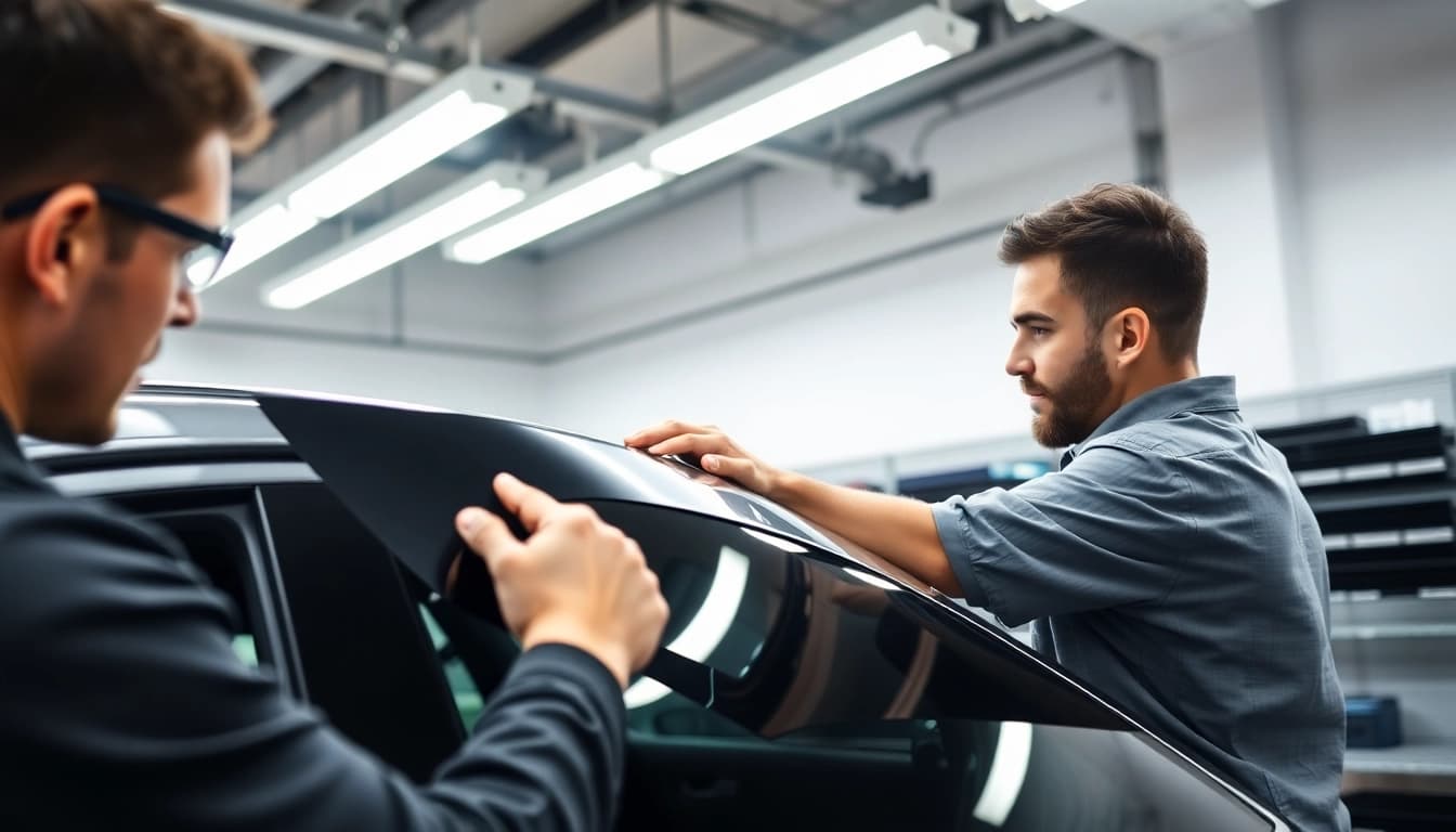 Enhance your vehicle with professional window tinting Cleveland TN in a state-of-the-art garage setting.