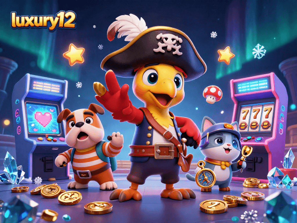 Play exciting games at luxury12 with a vibrant pirate-themed casino atmosphere.
