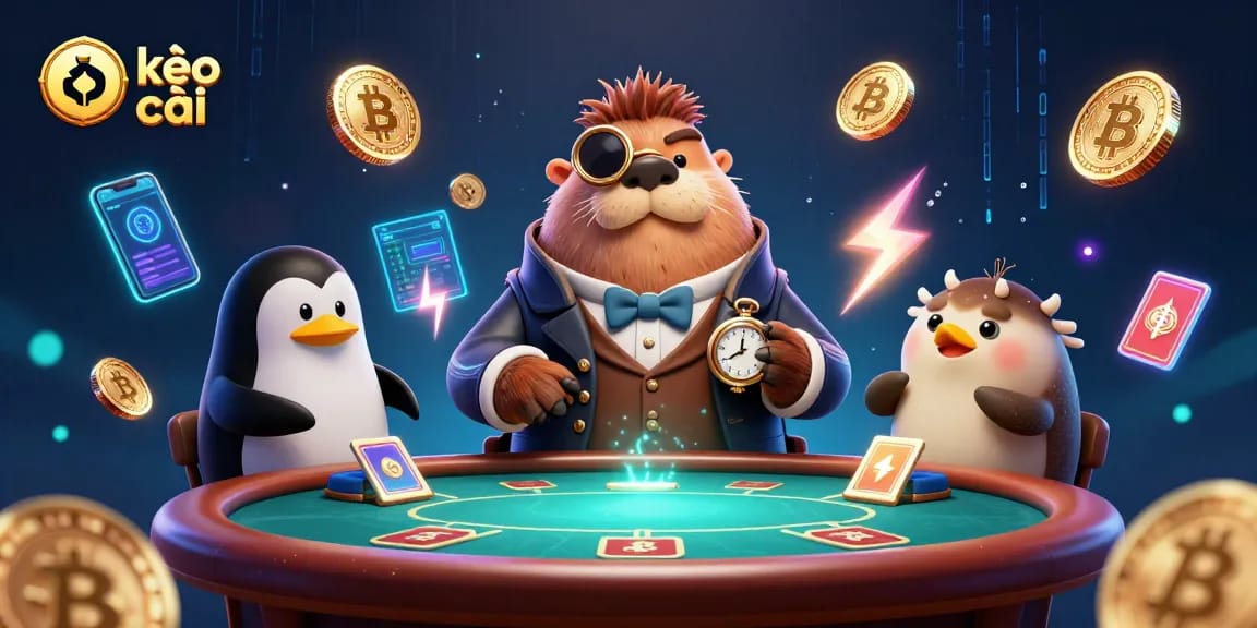 Bet on kèo nhà cái with an underwater poker scene showcasing adorable animal characters.