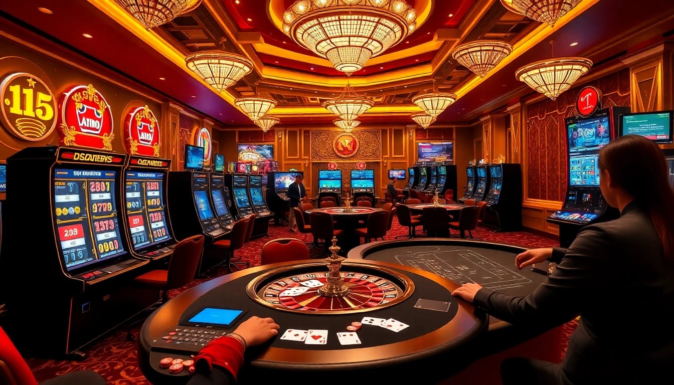 Players strategizing at the casino tables with interactive elements from https://shbetb0.com/ in a vibrant setting.