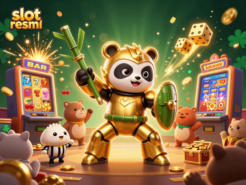 Experience thrilling gameplay at slot resmi with a vibrant 3D casino illustration showcasing exciting elements.