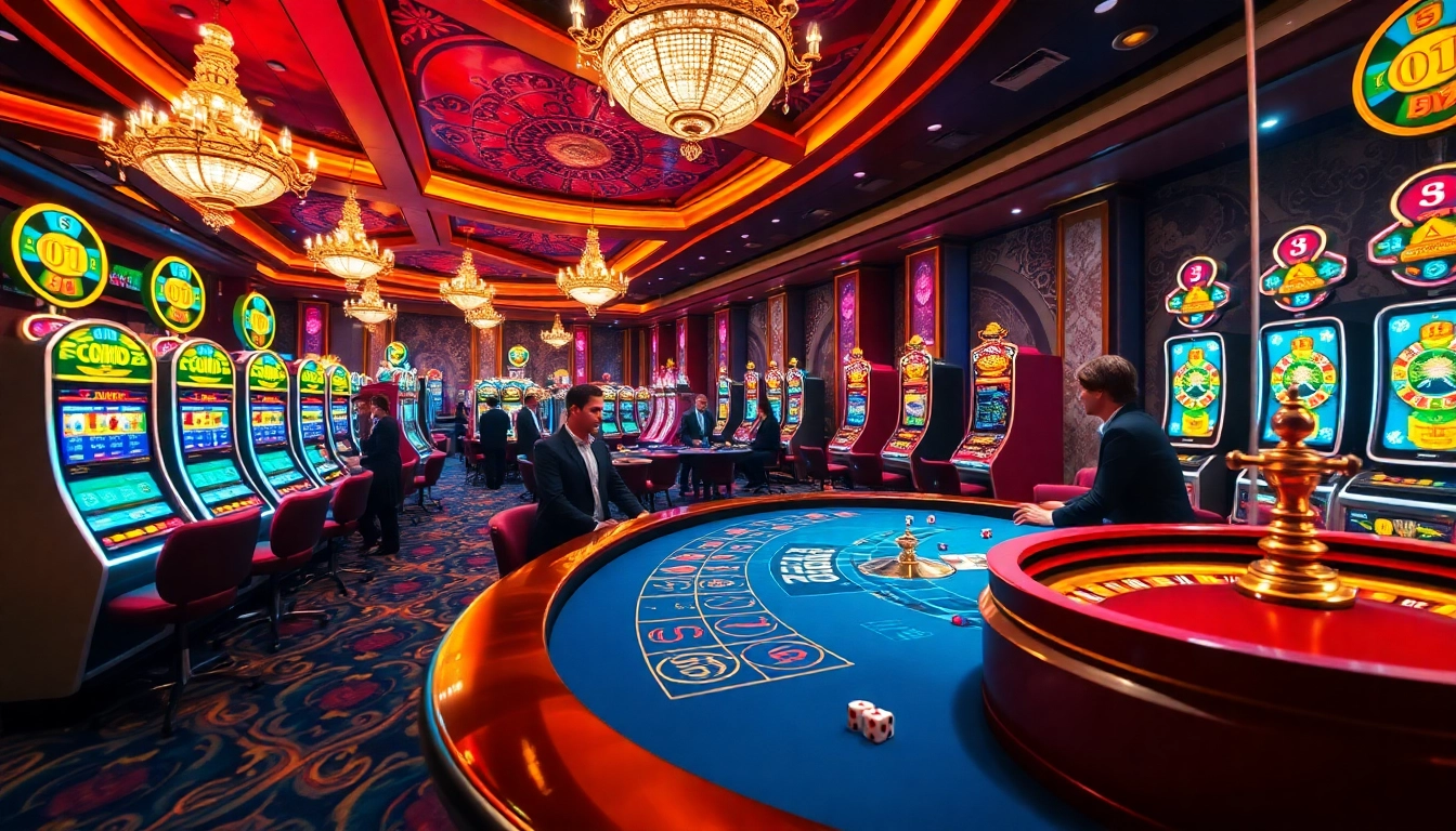 Experience the thrill of kaptenjackpot at a luxurious casino filled with poker tables and slot machines.