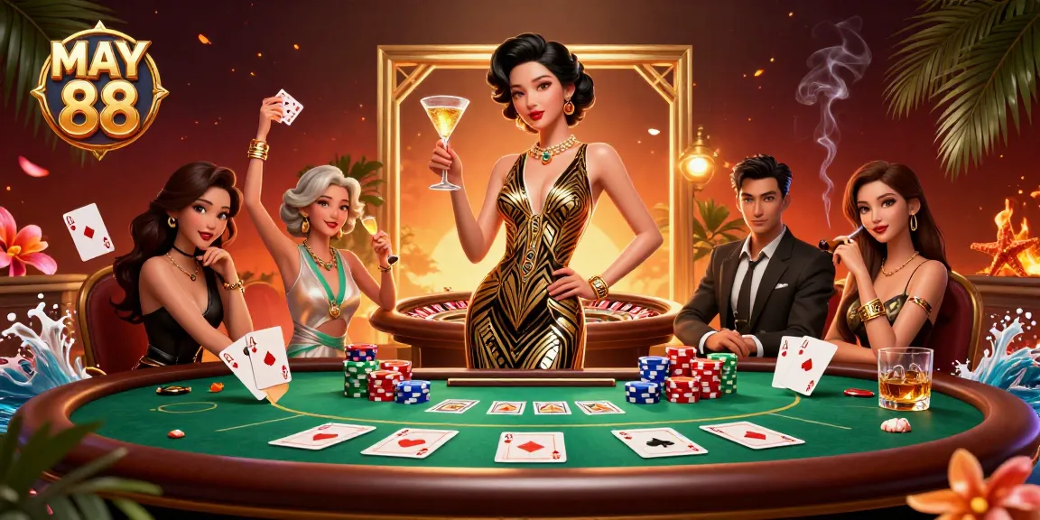 Experience excitement at MAY 88 casino with elegant gaming elements and a glamorous atmosphere.