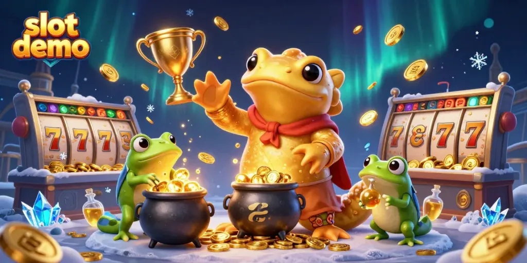 Slot demo menampilkan ilustrasi karakter alkemis raksasa dan elemen slot yang dinamis dalam permainan kasino.