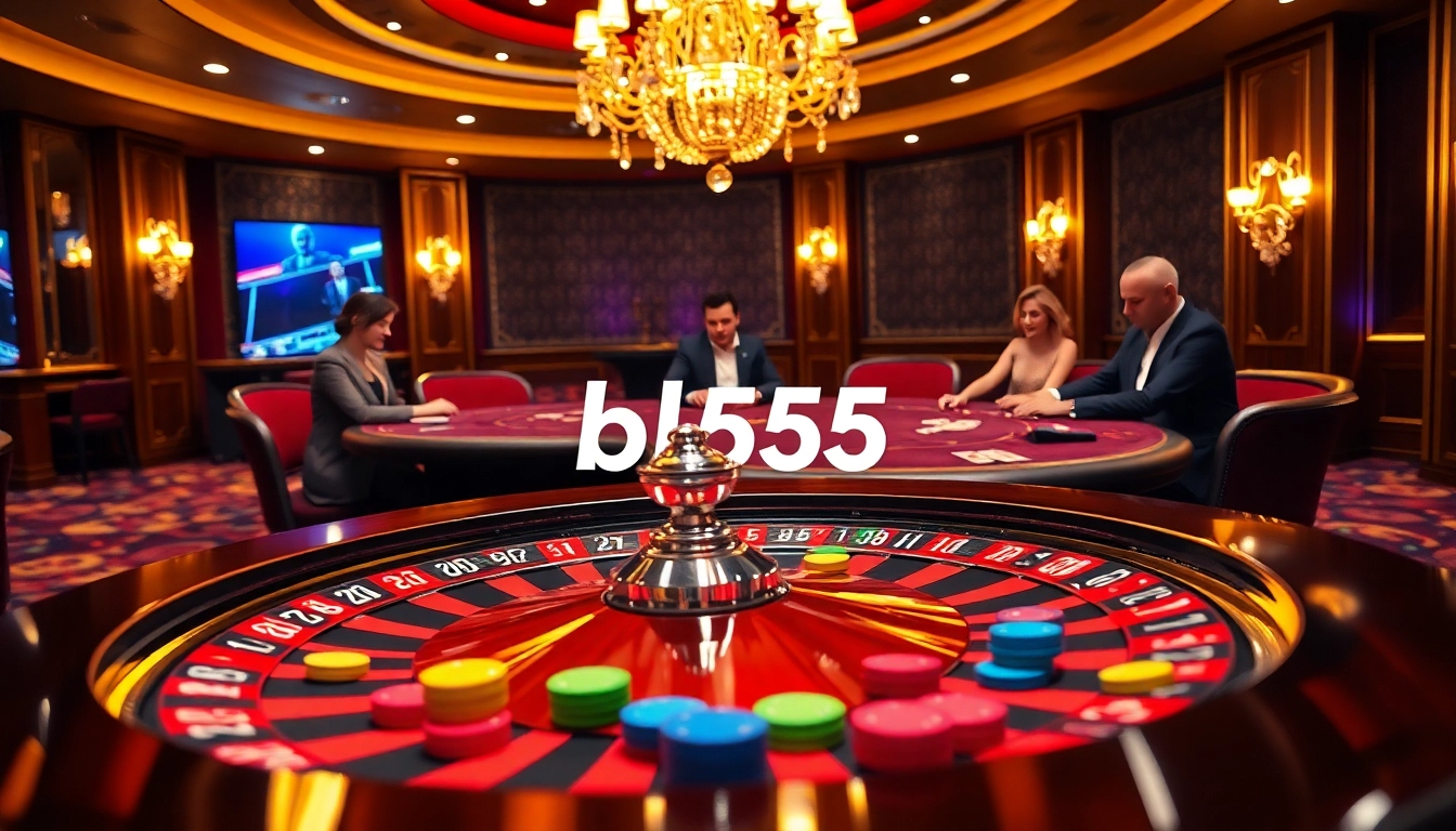 Exciting gambling scene at a casino illustrating the bl555 betting interface amidst luxury.