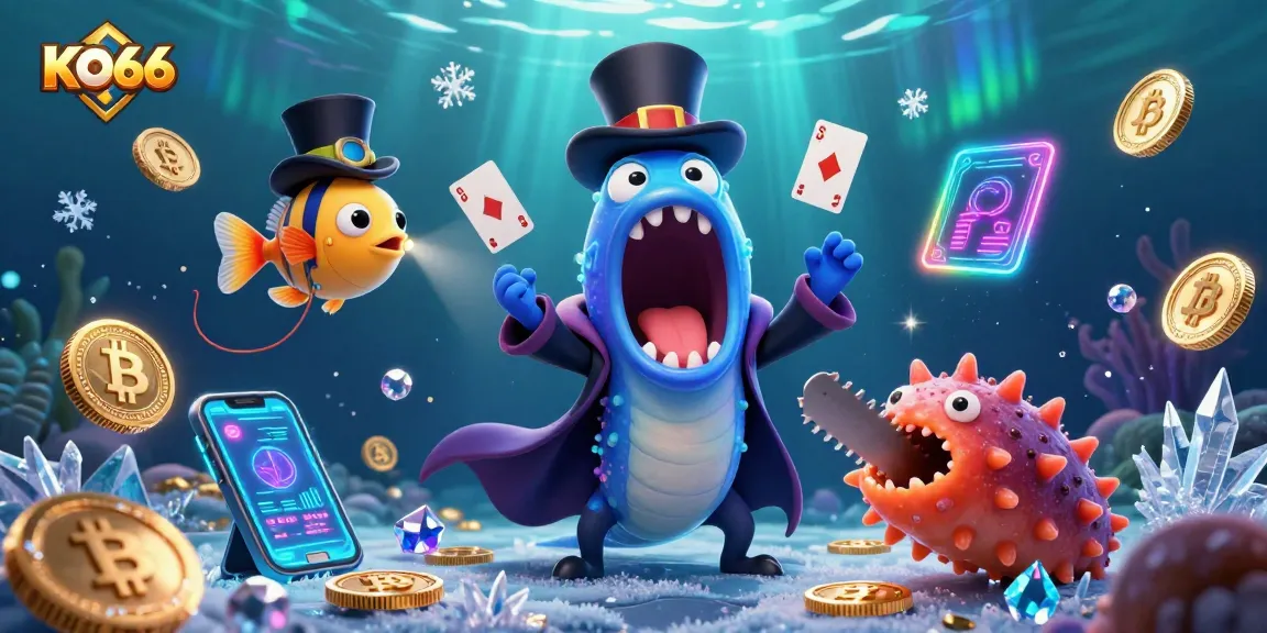 Join the excitement at KO66 as the deep-sea characters engage in thrilling gambling magic and crypto fun.