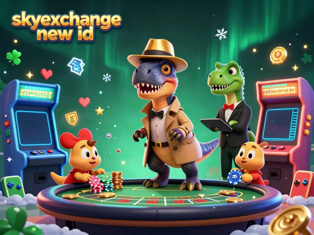 Experience winning action with a skyexchange new id at a blackjack table featuring colorful gaming elements and playful characters.
