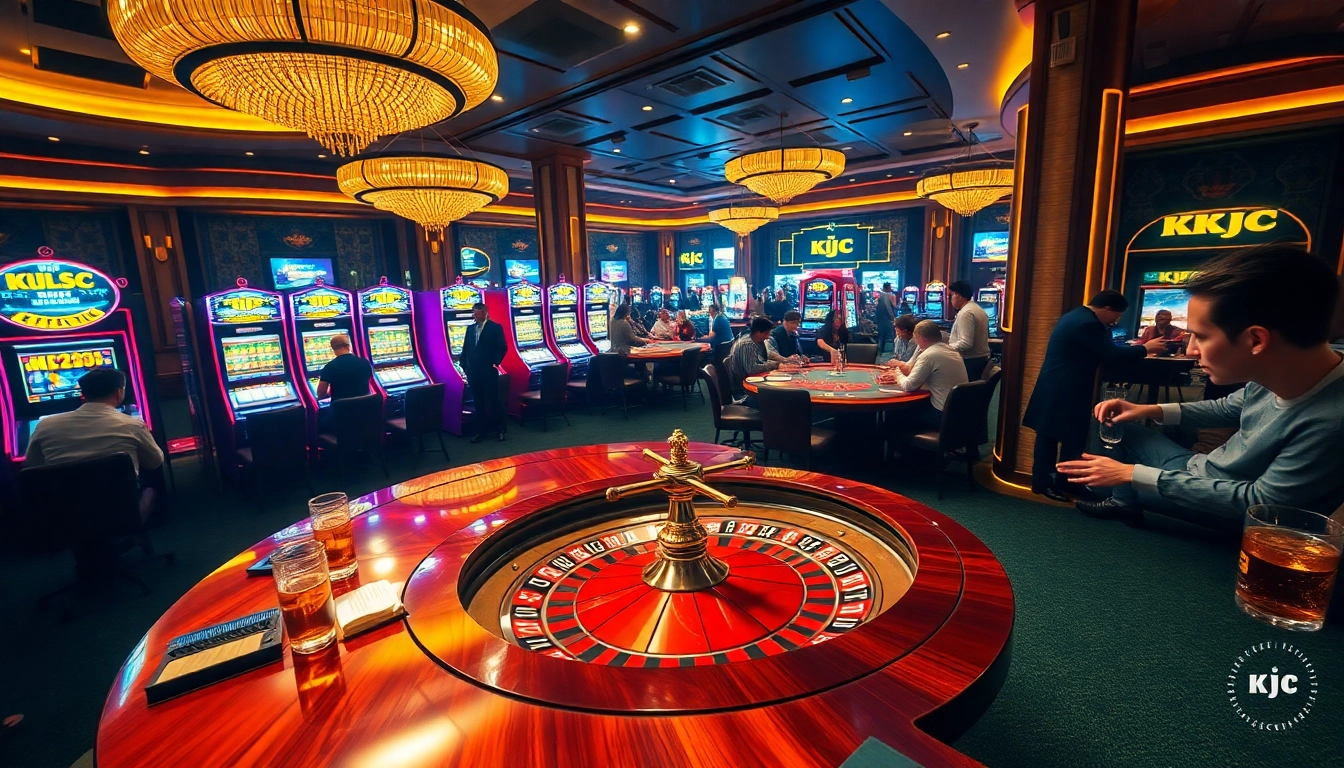 KJC offers an exhilarating casino experience with vibrant slot machines and engaging poker games.