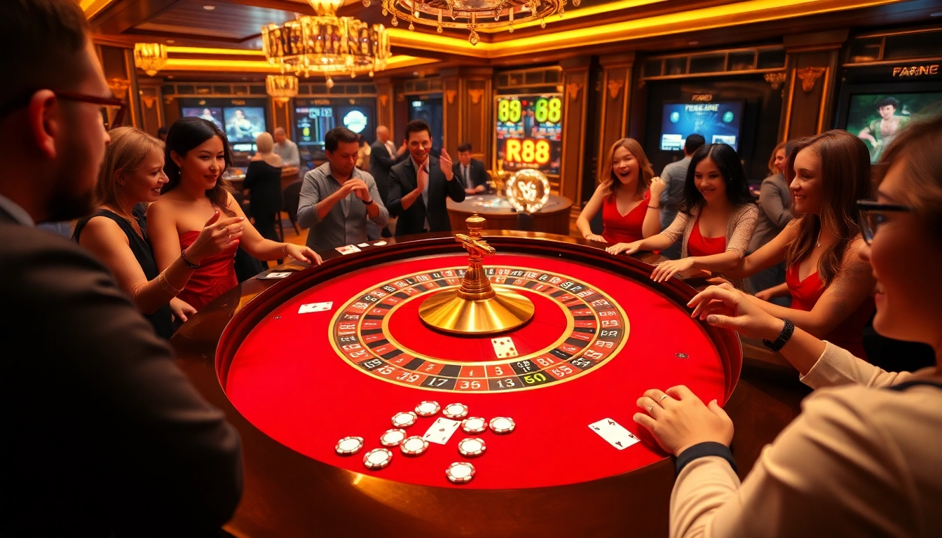 Experience the excitement of gambling with RR88 at a vibrant casino table.