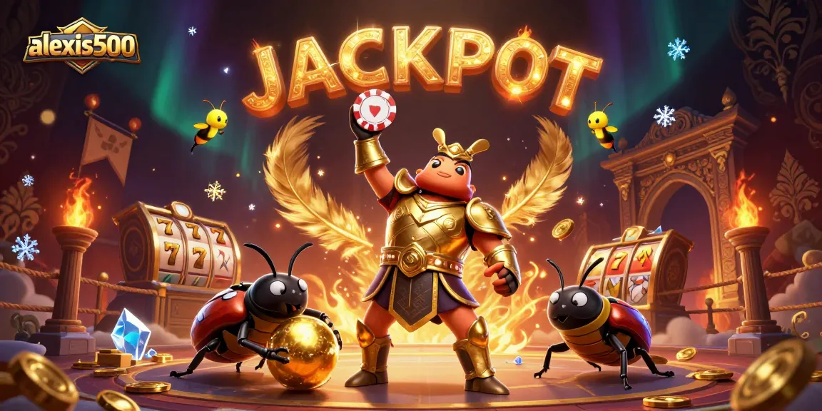 Experience excitement with alexis500 as the victorious beetle celebrates a jackpot at the casino.