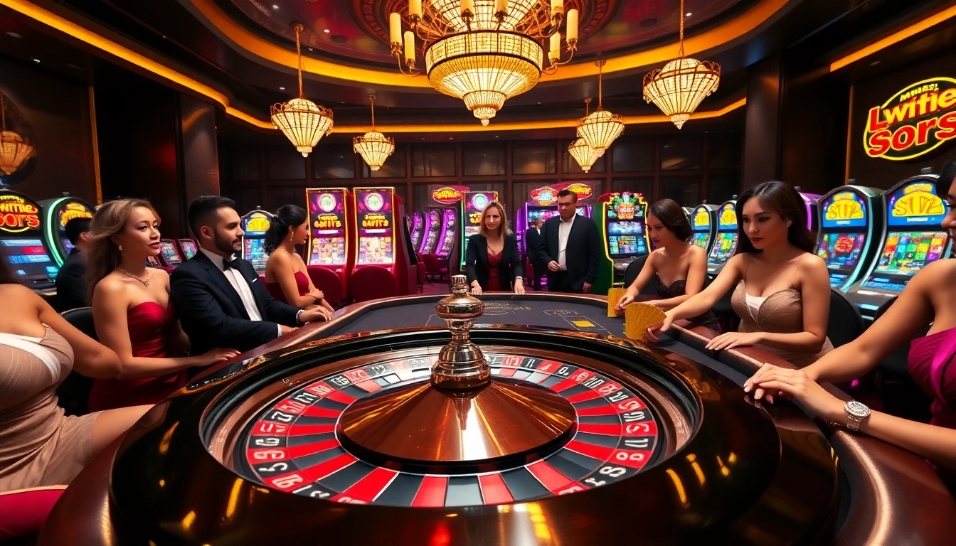 MM88 players enjoying an exciting poker game at a luxurious casino table illuminated perfectly.