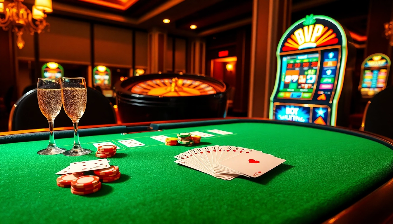 Experience thrilling gameplay at jboqz.com with cards, chips, and a vibrant casino atmosphere.