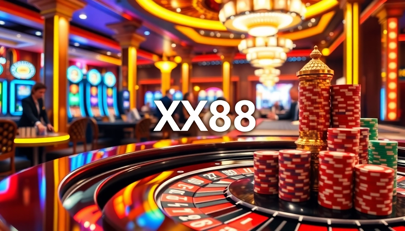 Players enjoy thrilling games at XX88's upscale casino tables.