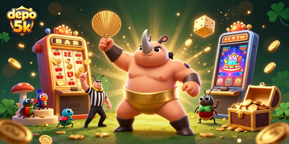 Melihat keseruan permainan depo 5k saat jackpot meledak dengan koin berterbangan.