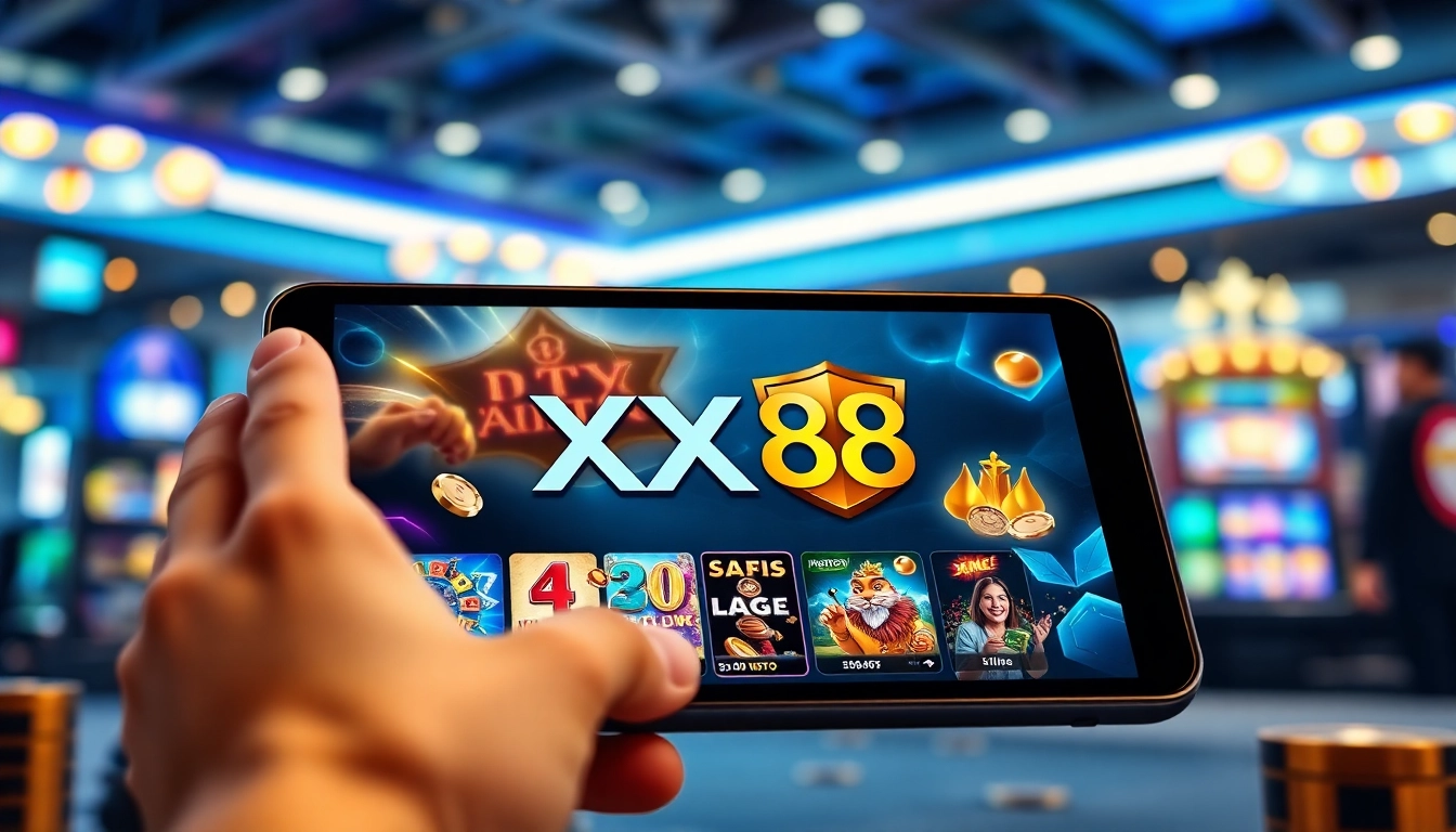 Online gambling platform showcasing XX88 gaming experience with vibrant visuals and a secure interface.