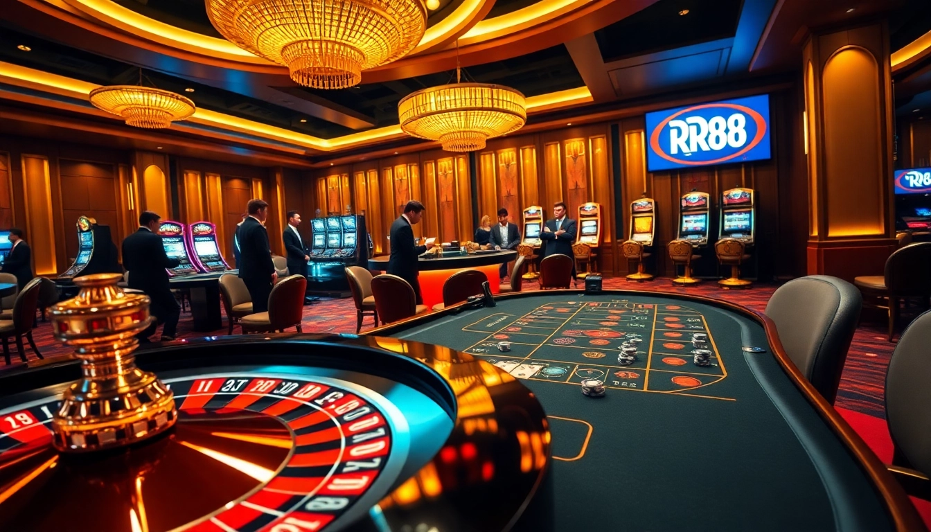 Experience the excitement of RR88 with professional dealers and vibrant casino games.