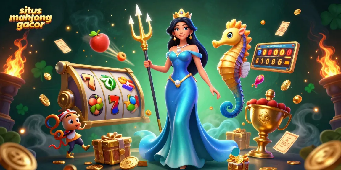 Experience winning at situs mahjong gacor with slot reels, a glowing pearl, and vibrant casino elements in this dynamic scene.
