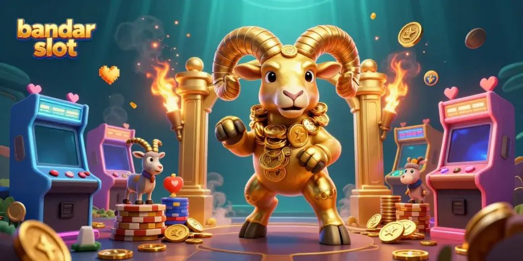 Menang di bandar slot dengan karakter kartun unik dan mesin permainan 3D yang warna-warni.