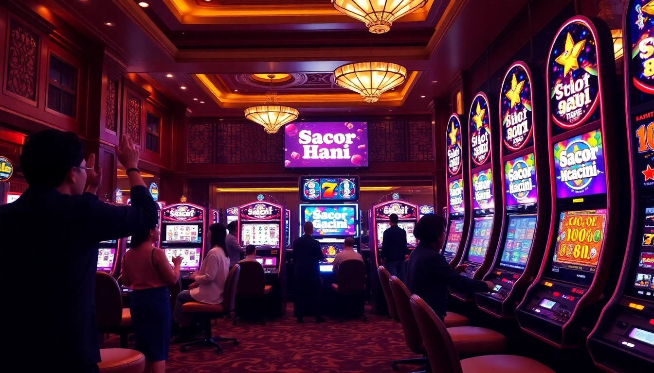 Experience thrilling wins with slot gacor hari ini in this vibrant casino scene filled with excitement.