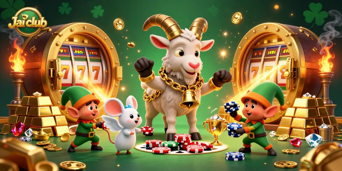 Engage with thrilling games at Jai Club, where kart-like characters create fun in a vibrant casino scene.