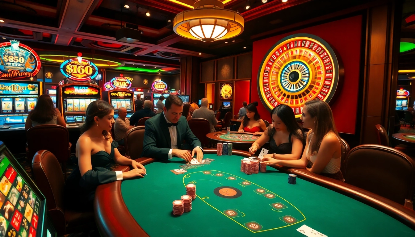 Experience the thrill of VB88 blackjack at a vibrant casino table filled with excitement.
