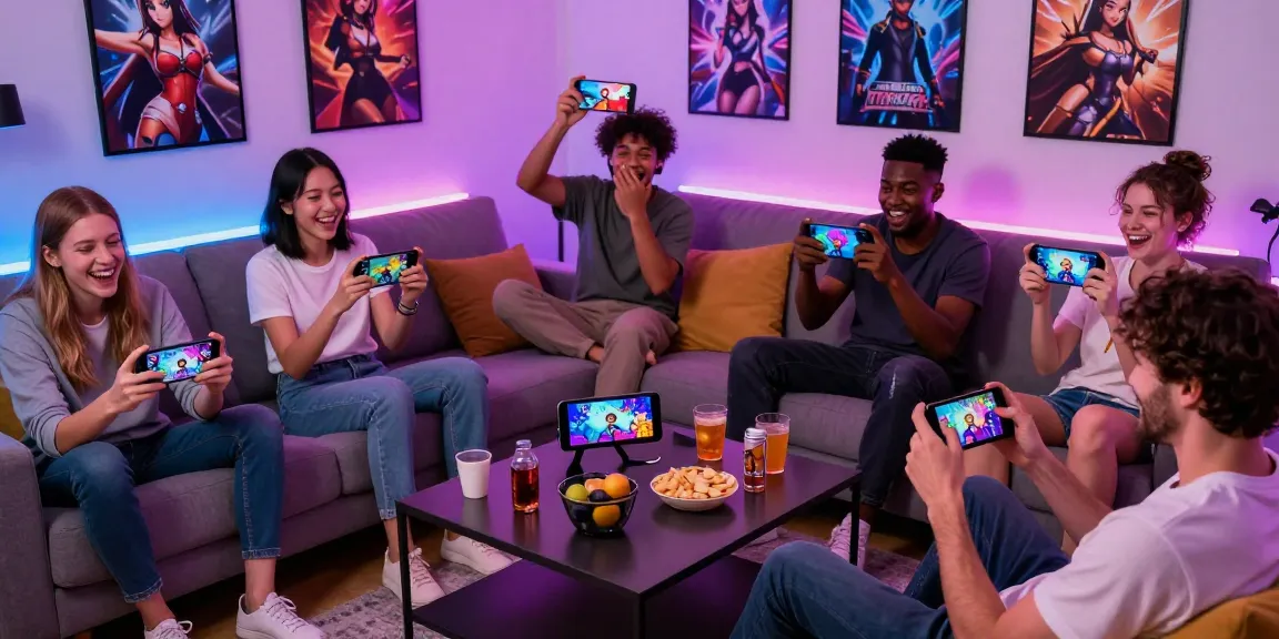 Engaging players enjoying various hentai games in a lively gaming space with colorful graphics.