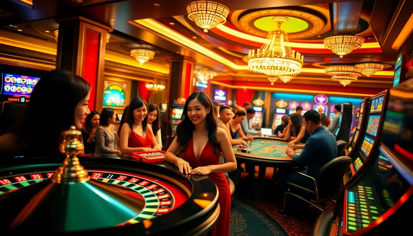 Explore the excitement of 56win link through engaging casino gameplay featuring poker tables and roulette.