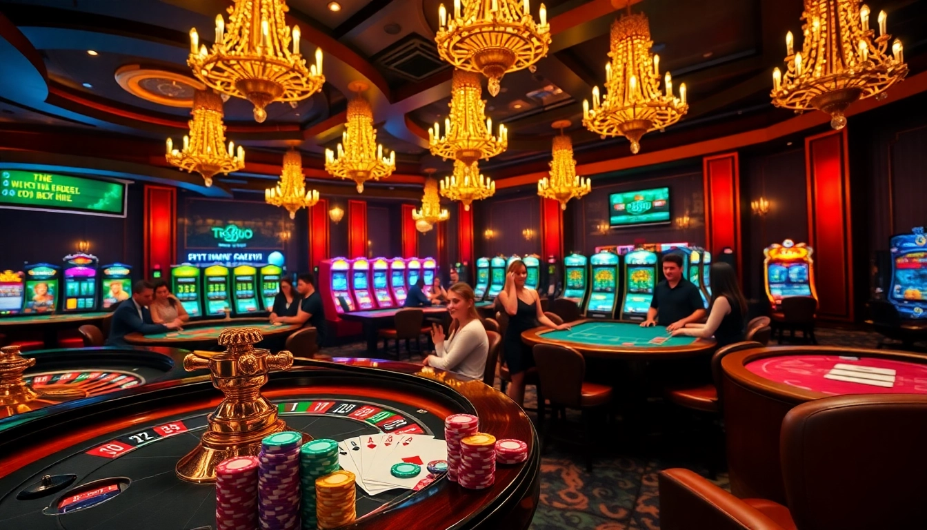 Experience the excitement of gambling at https://tk888.it.com/ with vibrant casino visuals of poker tables and slot machines.