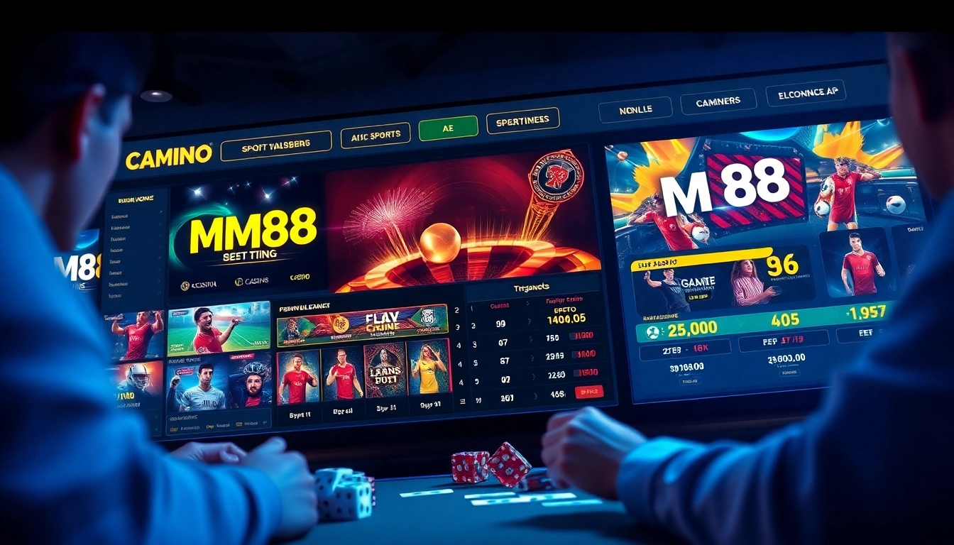 Engaging view of MM88 online gaming platform with sports betting and casino games.