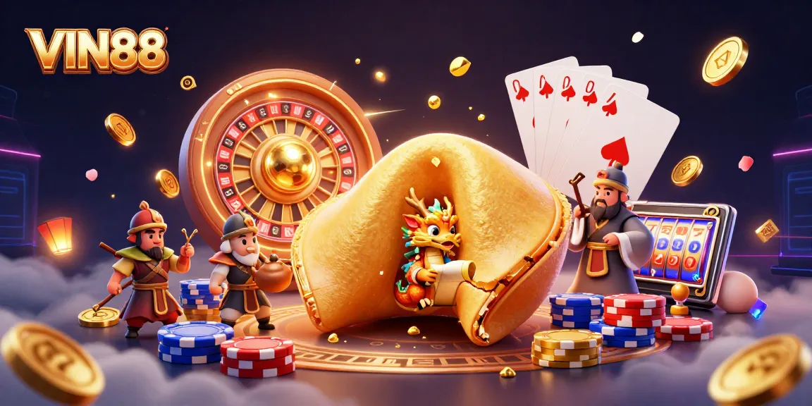Engage with the exciting world of VIN88 as a tiny dragon discovers fortunes alongside dynamic casino elements.