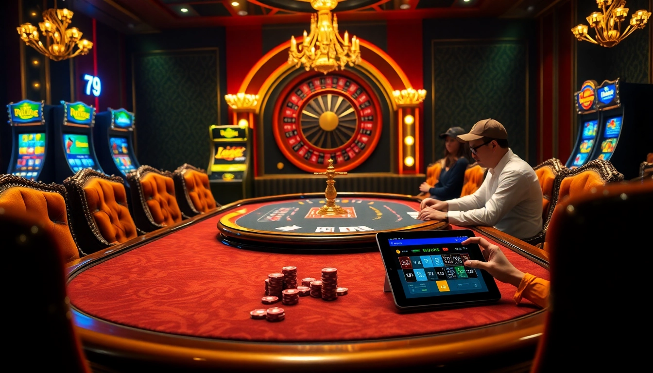 Experience the thrill of gambling with 79 king as players strategize around a high-stakes poker table.