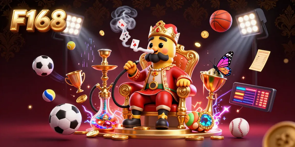 F168 welcomes players with vibrant sports balls flying dynamically, highlighting exciting gaming action.