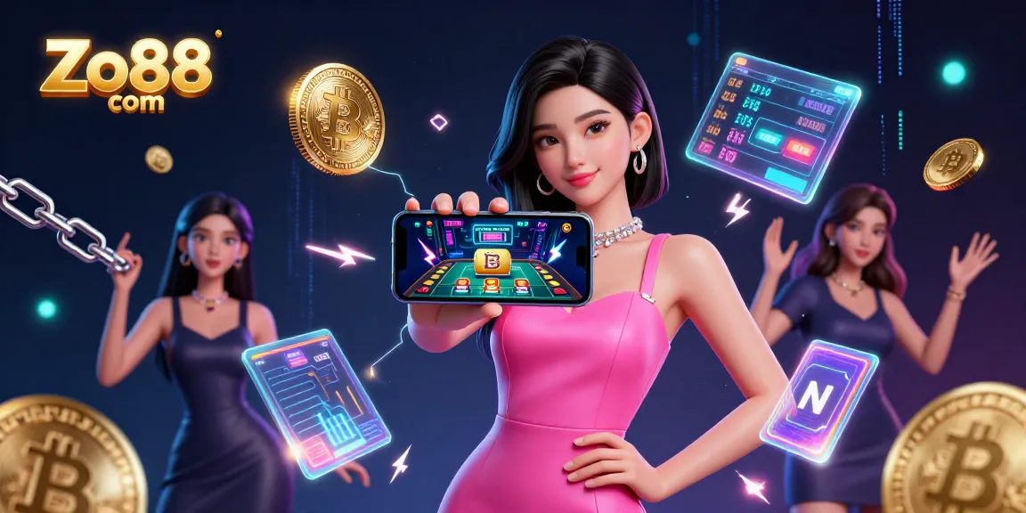 Engage with Zo88 com, experiencing live dealer games through a vibrant 3D illustration.