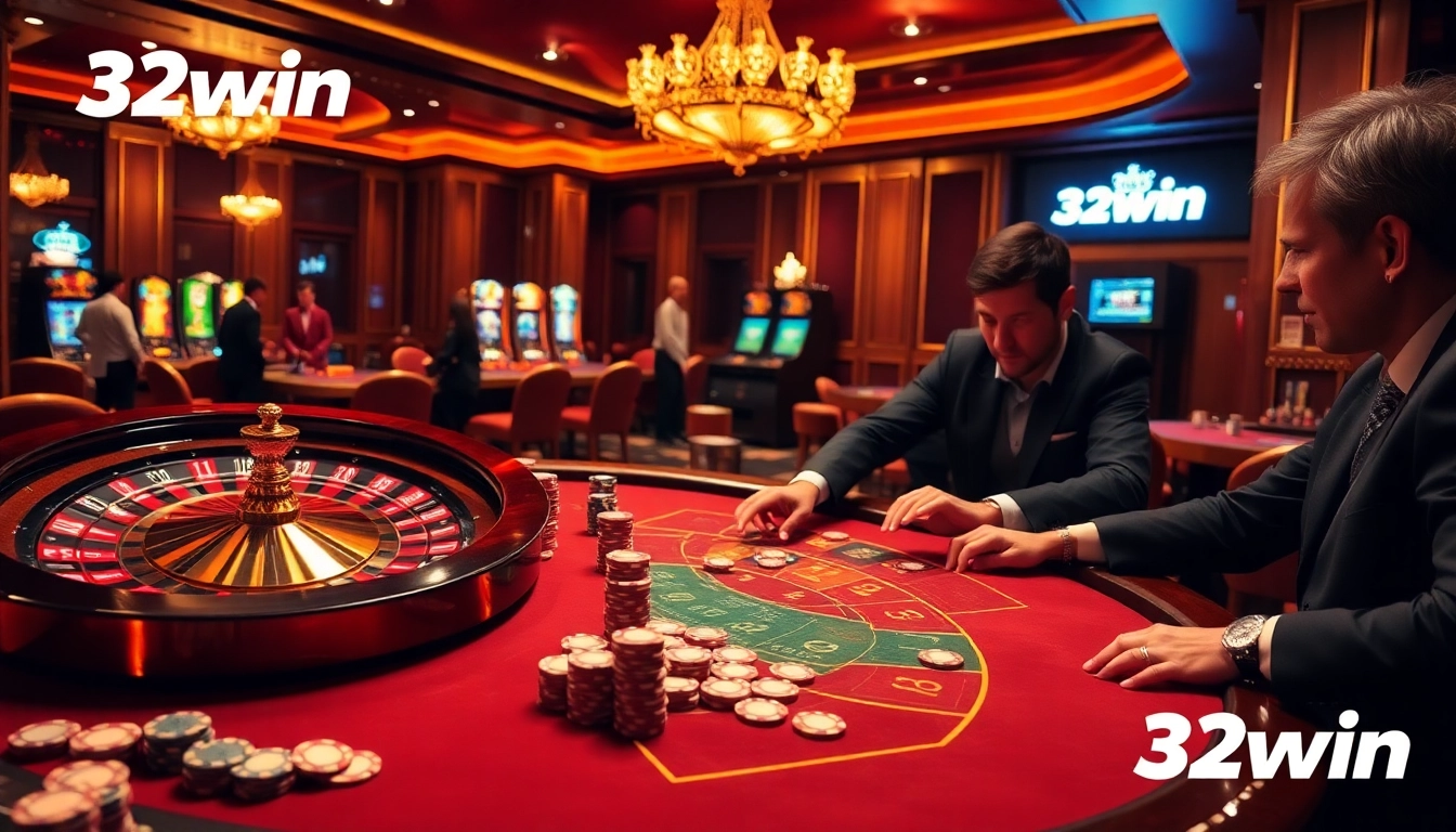 Engage in thrilling poker action at 32win with luxurious tables and vibrant chips.