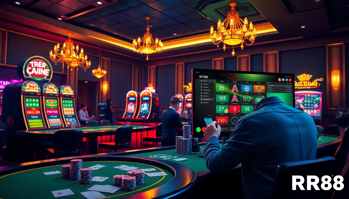 Engage in thrilling gameplay at Trang Chủ RR88 with luxurious casino elements and interactive interfaces.
