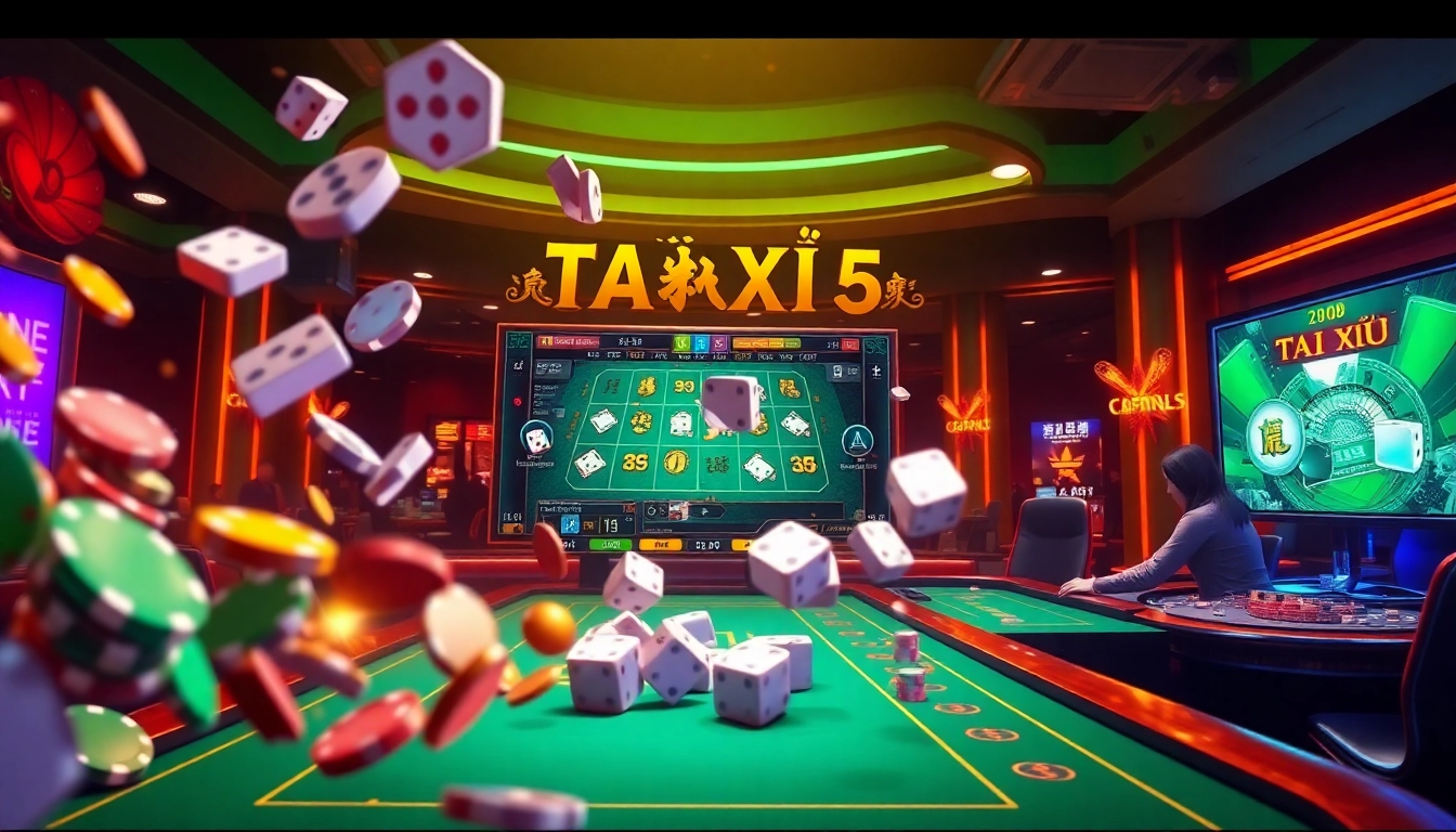 Tài Xỉu MD5 online dice game experience with vibrant casino elements and engaged players