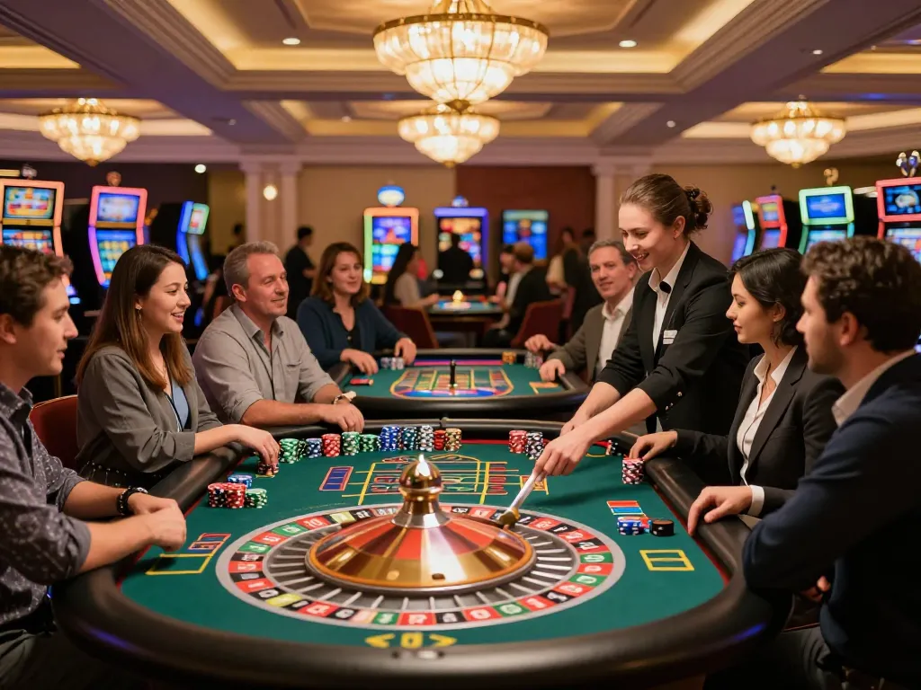 Watch players engage at the roulette table, featuring casinoatlas excitement and luxury.