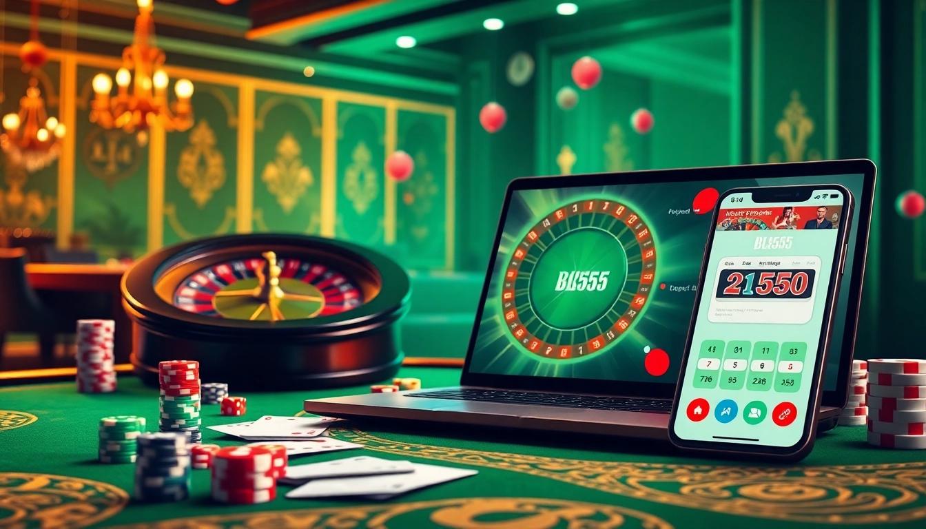Experience exciting online gambling at Bl555 with vibrant casino visuals and engaging gameplay.