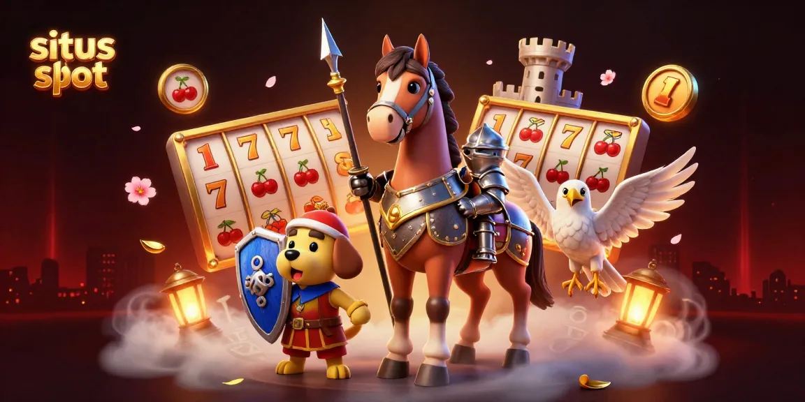 Mainkan situs slot untuk jackpot besar dengan karakter menarik dalam ruang tajam dan ceria.