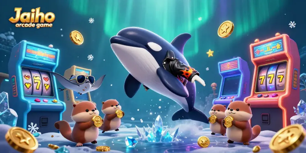 Play the Jaiho arcade game with vibrant sea creatures and dazzling slot machines in an underwater adventure.