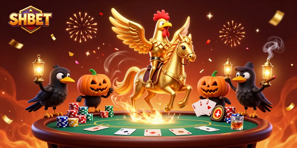 SH BET presents a vibrant casino scene with golden rooster, poker elements, and festive energy.