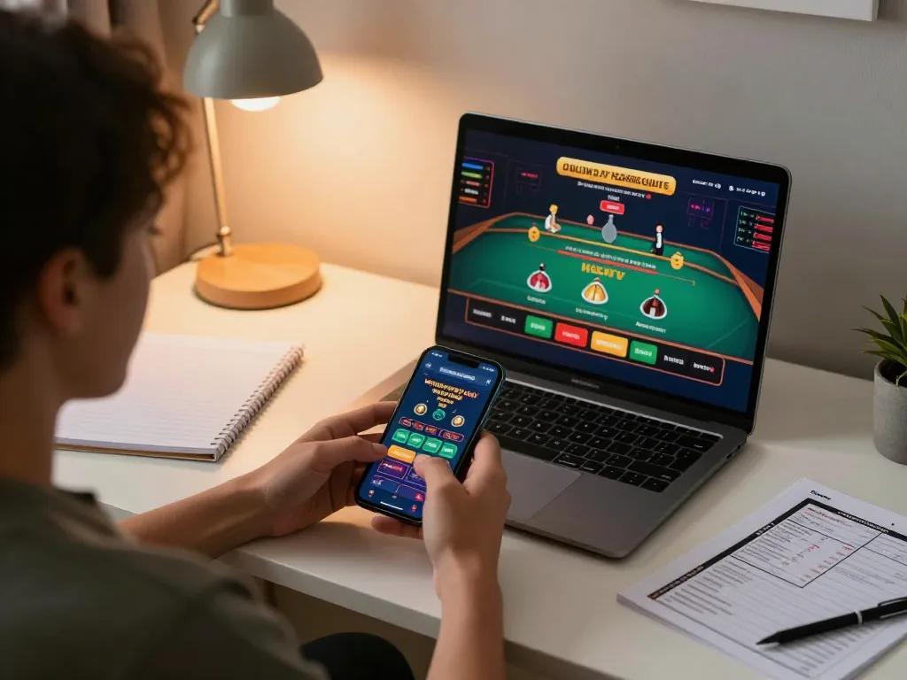 Engaging gameplay at trang chủ 88aa with a smartphone displaying casino app in a cozy home setup.
