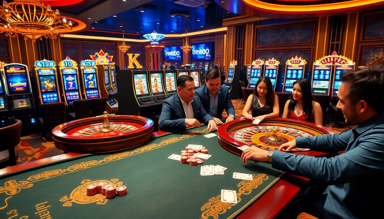 Experience thrilling poker action at nk88 with vibrant chips and cards on a luxurious table.