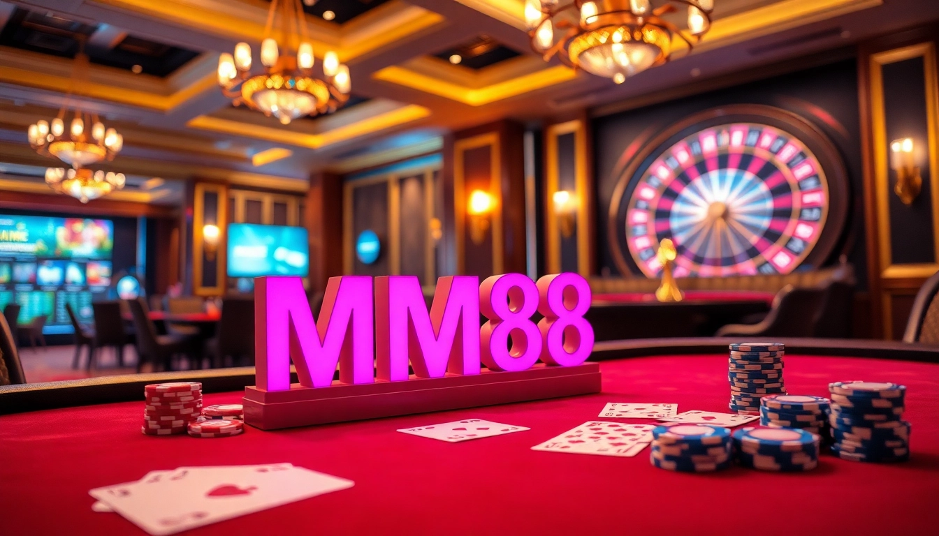Experience high-stakes poker action at MM88, capturing the thrill of casino gaming.