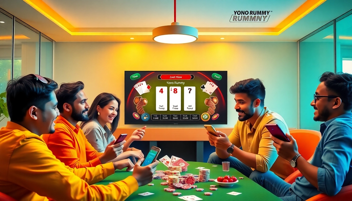 Exciting gameplay experience showcasing Yono Rummy app on mobile devices with players engaged.