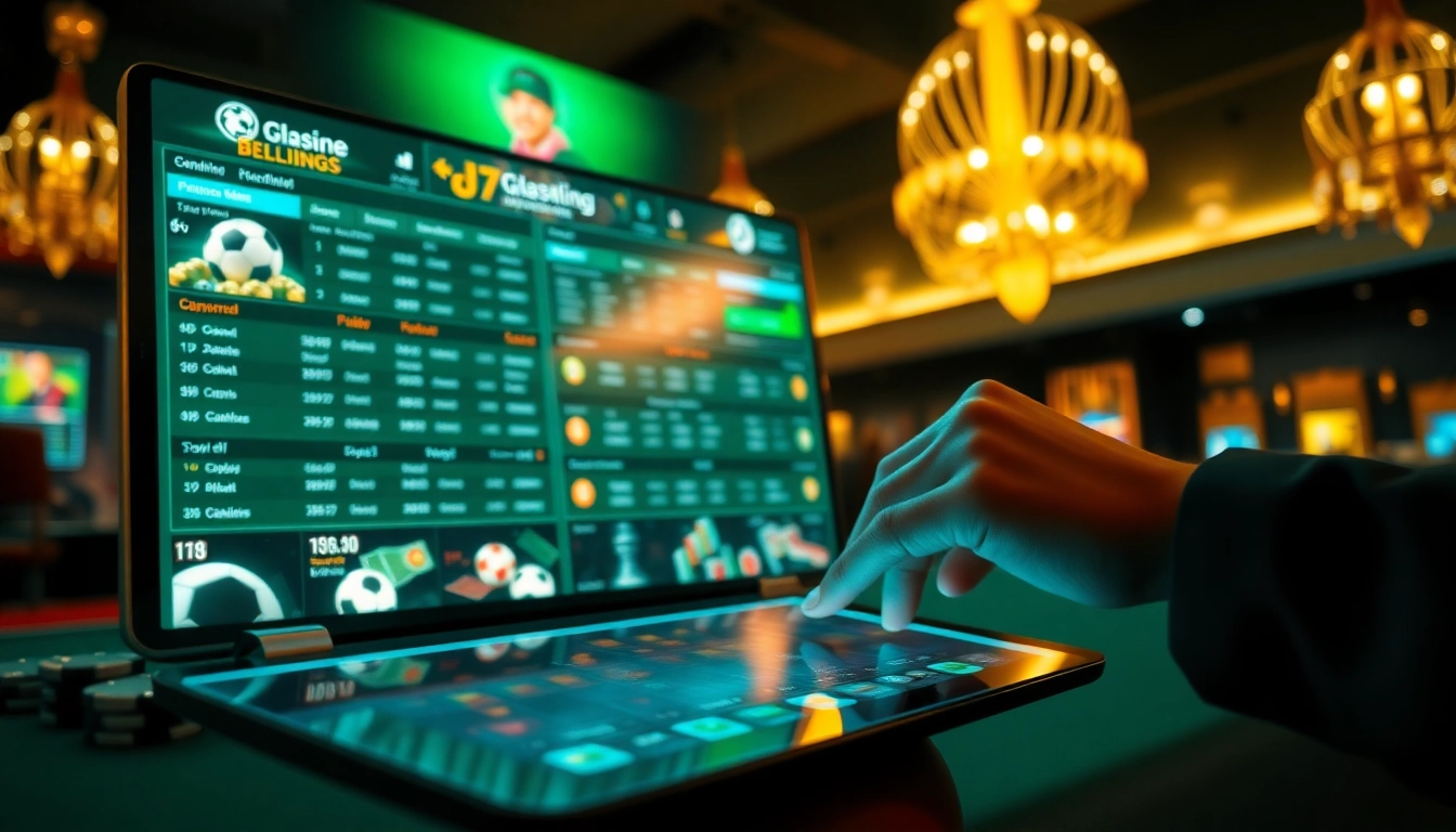 Exciting MM88 online gambling interface showcasing sports betting and casino games in a sophisticated atmosphere.