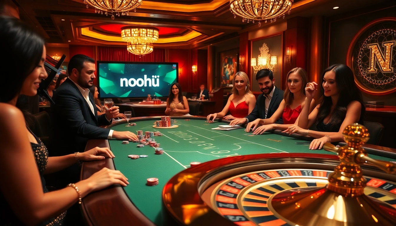 Nohu-themed casino event featuring glamorous gamblers at a poker table.