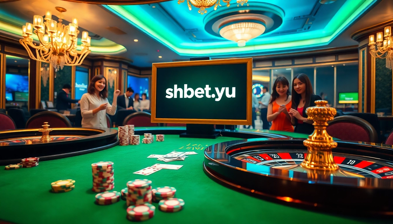 Experience the excitement of shbet.you at a luxurious casino table filled with chips and cards.
